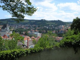 Чешский Крумлов. Вид на долину.