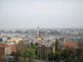 Будапешт. Вид на Дунай с горы Геллерт